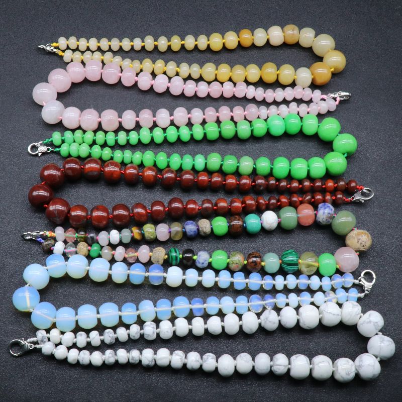 Cristal ágata colorido pedra colar torre ábaco cordão tecido colar estilo chinês