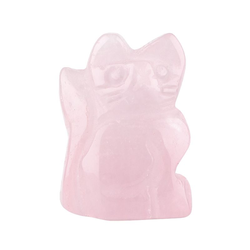1 polegada ornamento de gatinho de pedra semipreciosa esculpido à mão ametista gato criativo enfeite de mesa