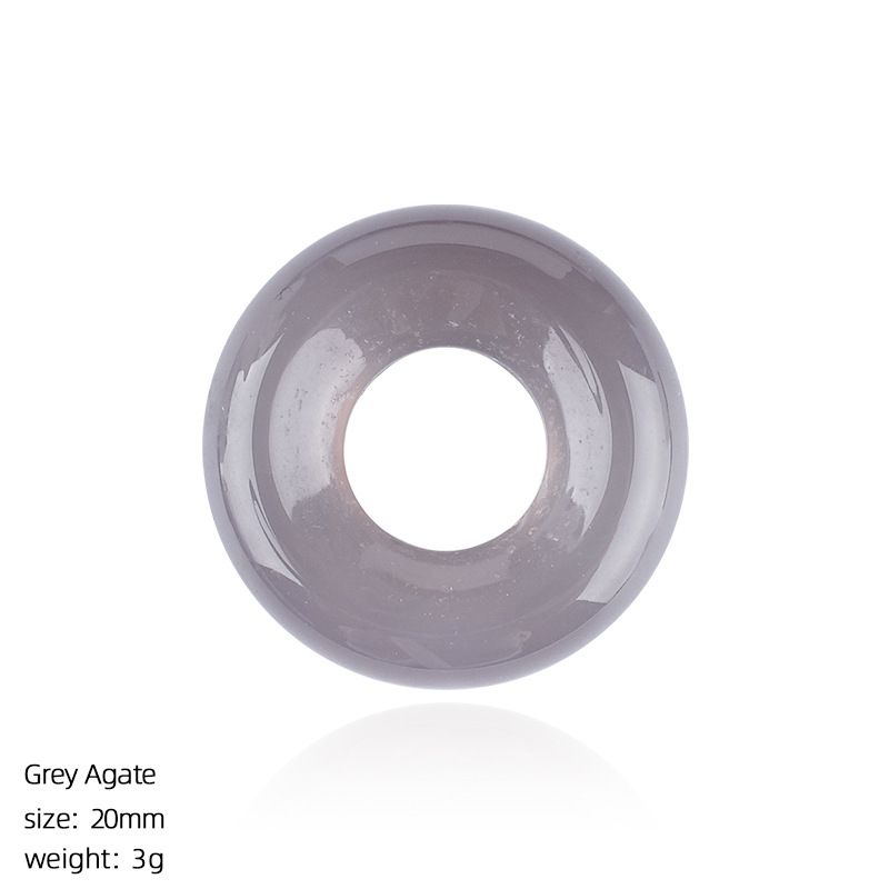 20Mm Ametista Donut Pingente Brincos DIY Pulseira Colar Anel Redondo Cristal Natural Acessórios Bagel