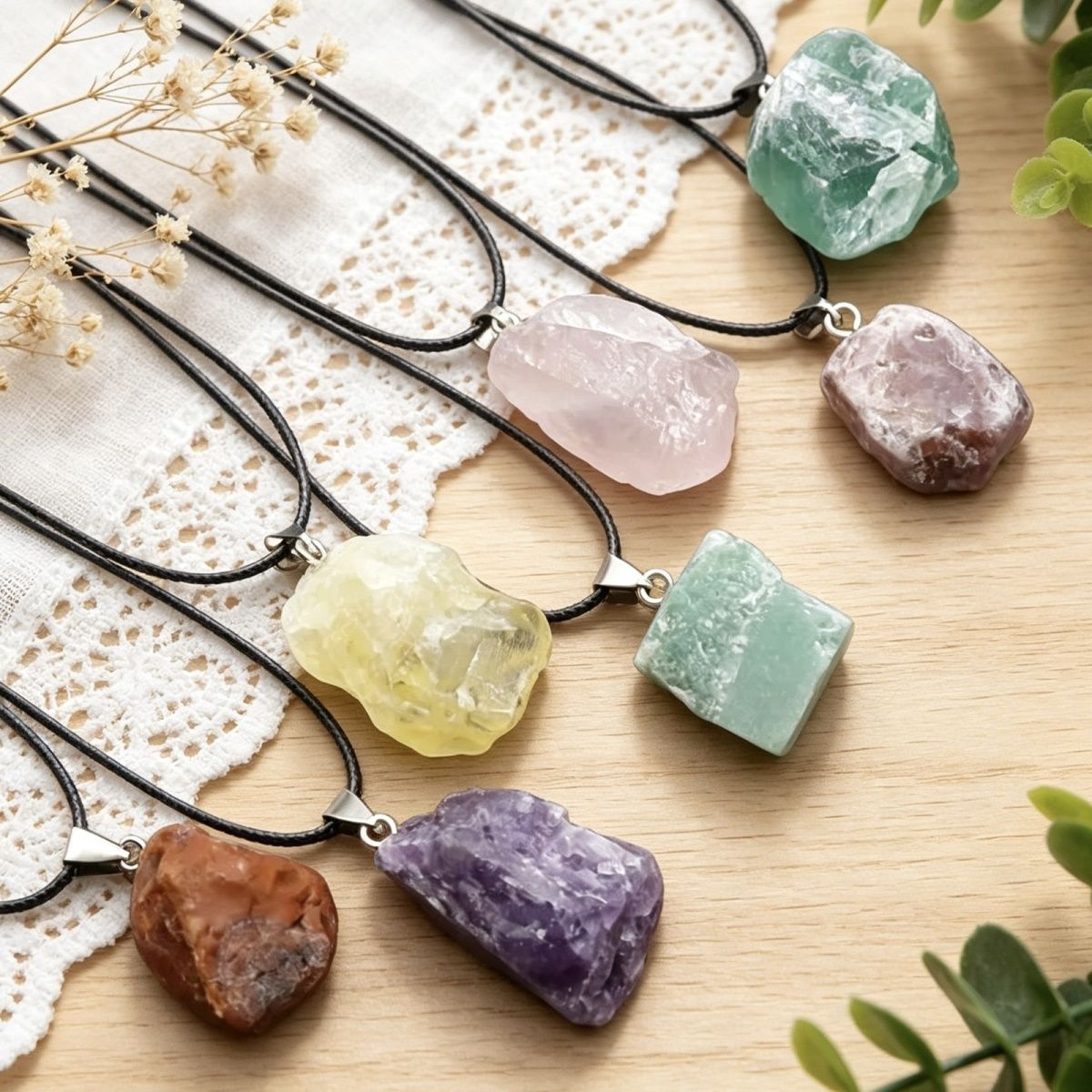 Pingente de pedra áspera, cristal roxo rosa amarelo e branco, olho de tigre Dongling jade pedra de uva, ágata Nanhong.