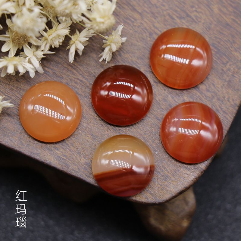 Superfície do anel de 14Mm redonda, pedra semipreciosa de cristal de ágata DIY feito à mão estilo antigo andando acessórios de cabelo grampo de cabelo material da coroa de fênix