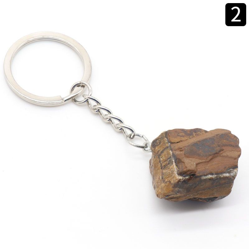 1157-Chaveiro de pedra natural Pingente de jóias de pedras preciosas de cristal natural