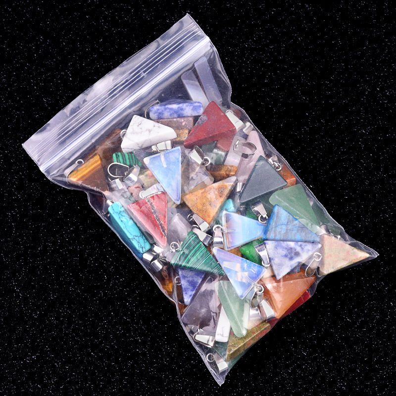 1455-20Mm Pingente Triângulo, Cristal Natural Pingente Triângulo de Pedra Semi-Preciosa Brincos DIY Colar Acessórios