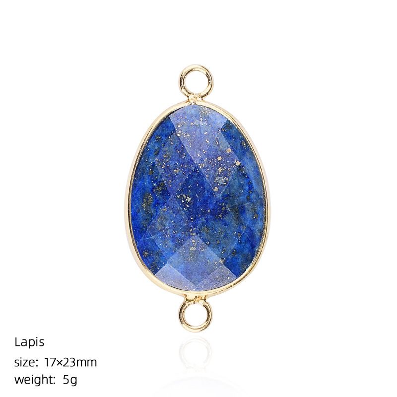 1640 Pingente de pedra semipreciosa de corte de bainha, pulseira de cristal natural artesanal DIY colar de jóias acessórios de conector de suspensão dupla