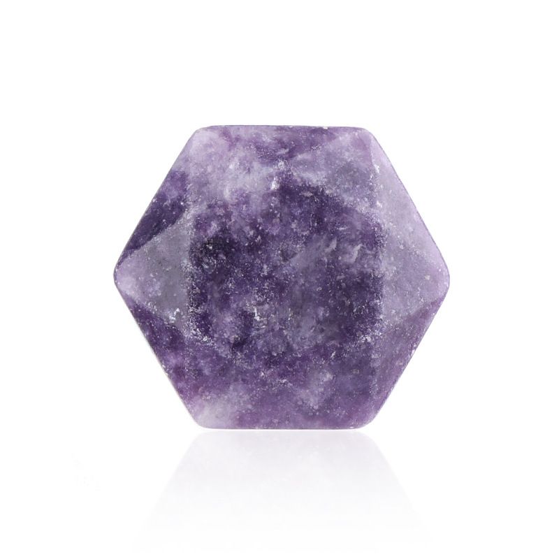 Vendas diretas de fábrica hexagrama de pedra de cristal natural acessórios de jóias ágata dupla face não porosa David estrela alça de pedra nua