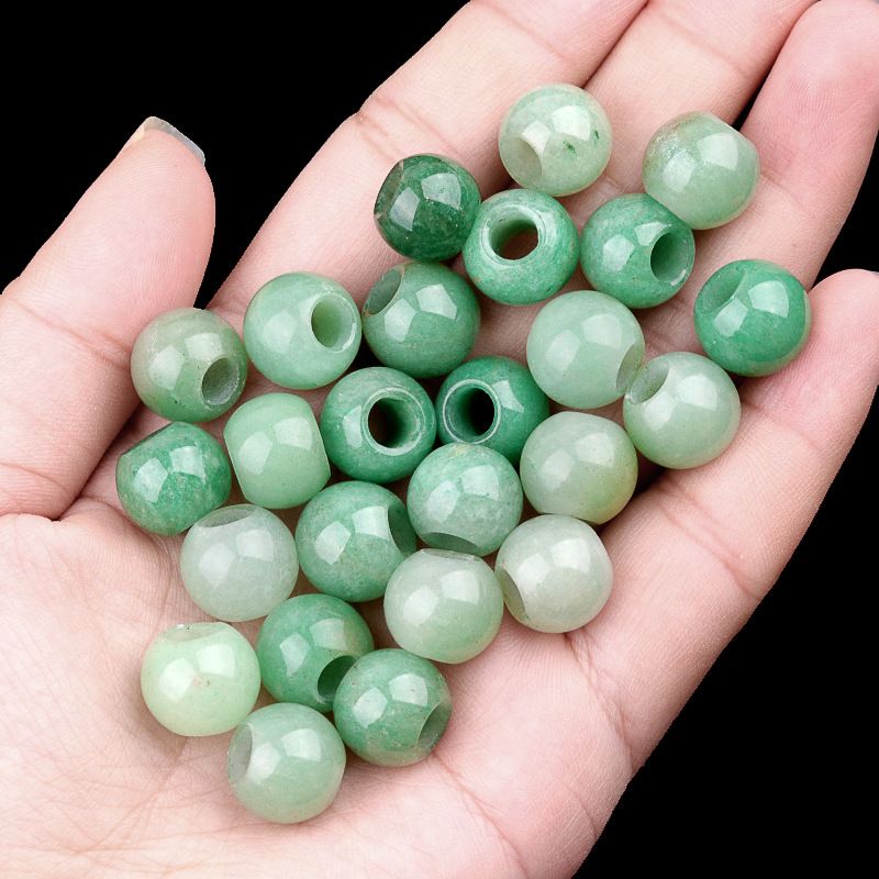 317 - Contas de Grandes Furos, Contas Soltas de Ágata Cristalina, 12mm, 5mm, Contas Soltas de Pedra Natural de Grandes Furos, Materiais de Joias DIY Atacado