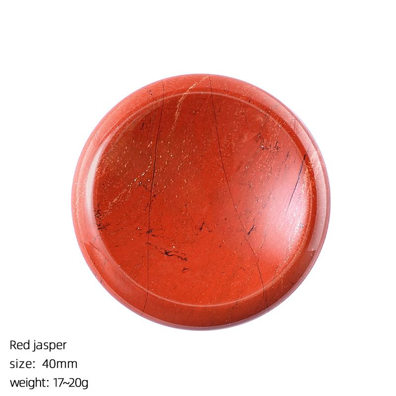 Pedra do polegar de cristal natural 40mm massagem de descompressão jogar pedra com ranhura de cristal ágata pedra de preocupação redonda