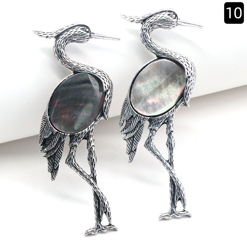 Pingente de broche incrustado de guindaste de coroa vermelha semi-preciosa de cristal natural de uso duplo, acessórios para jaqueta de alfinete de corsage