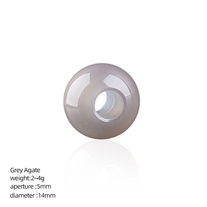 14Mm buraco 5mm contas de cristal natural grande colar colar de ágata redonda espaçador contas de buraco grande