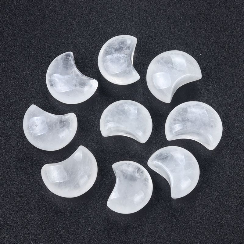 1748-15Mm mini lua pequena não porosa, pedra de ágata de cristal natural pequeno crescente DIY jóias material decorativo
