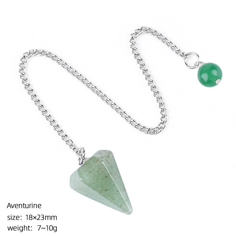Pingente de cristal natural Coluna hexagonal gravada em pedra natural Acessórios de ioga Frequência ajustável pêndulo de ametista