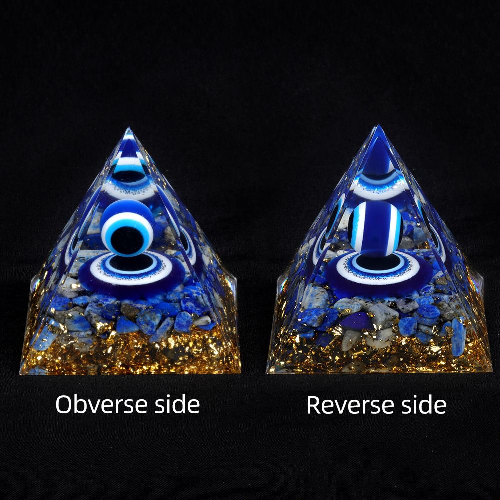 1908M1 Devil 's Eye Lapis 6cm Pyramid, Eye Pyramid Cristal Energia