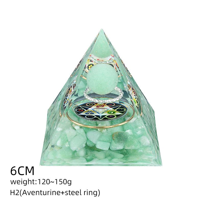 6Cm cristal bola pirâmide ornamento de mesa Chakra Yoga Meditação Resina Yoga Meditação Resina Epóxi