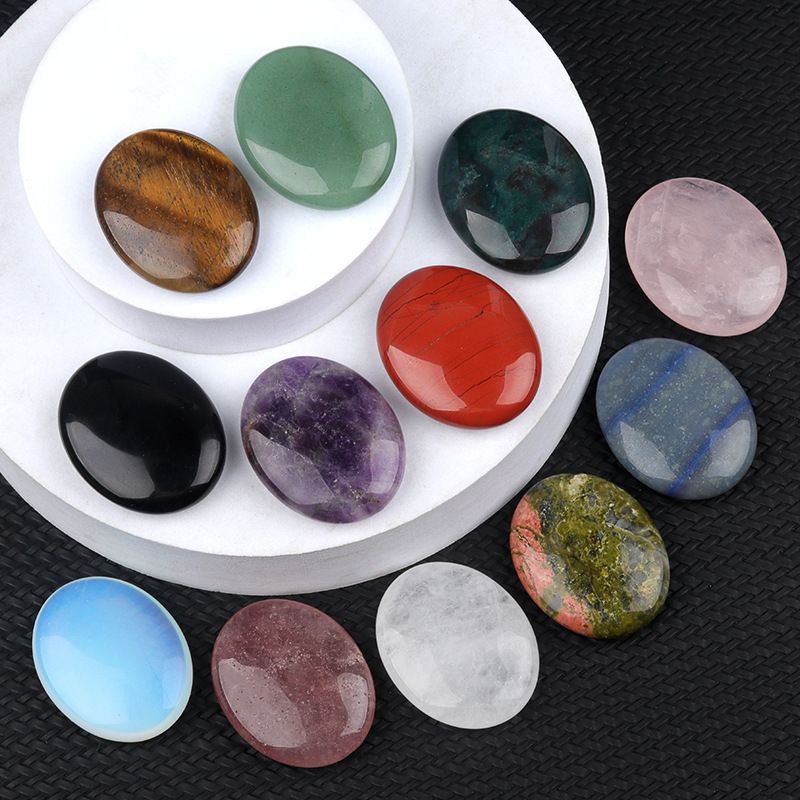 2310-Pedra de sabão de pedra de cristal natural para brincar com 38x48mm pedra de compressão quente oval SPA óleo essencial de massagem pedra