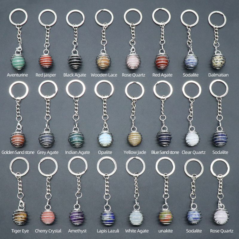 1491-Chave pingente de cristal bola lanterna chaveiro ametista bola removível saco pingente