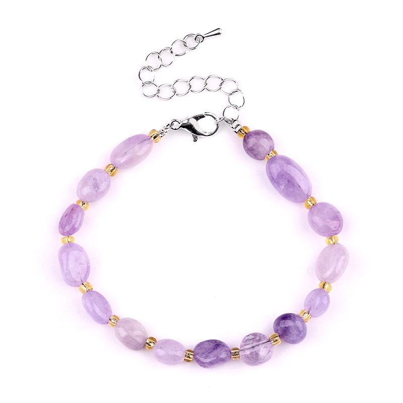 2077-Pulseira de ametista cristal azul turmalina cabelo cristal pulseira de pedra irregular mercadoria cênica