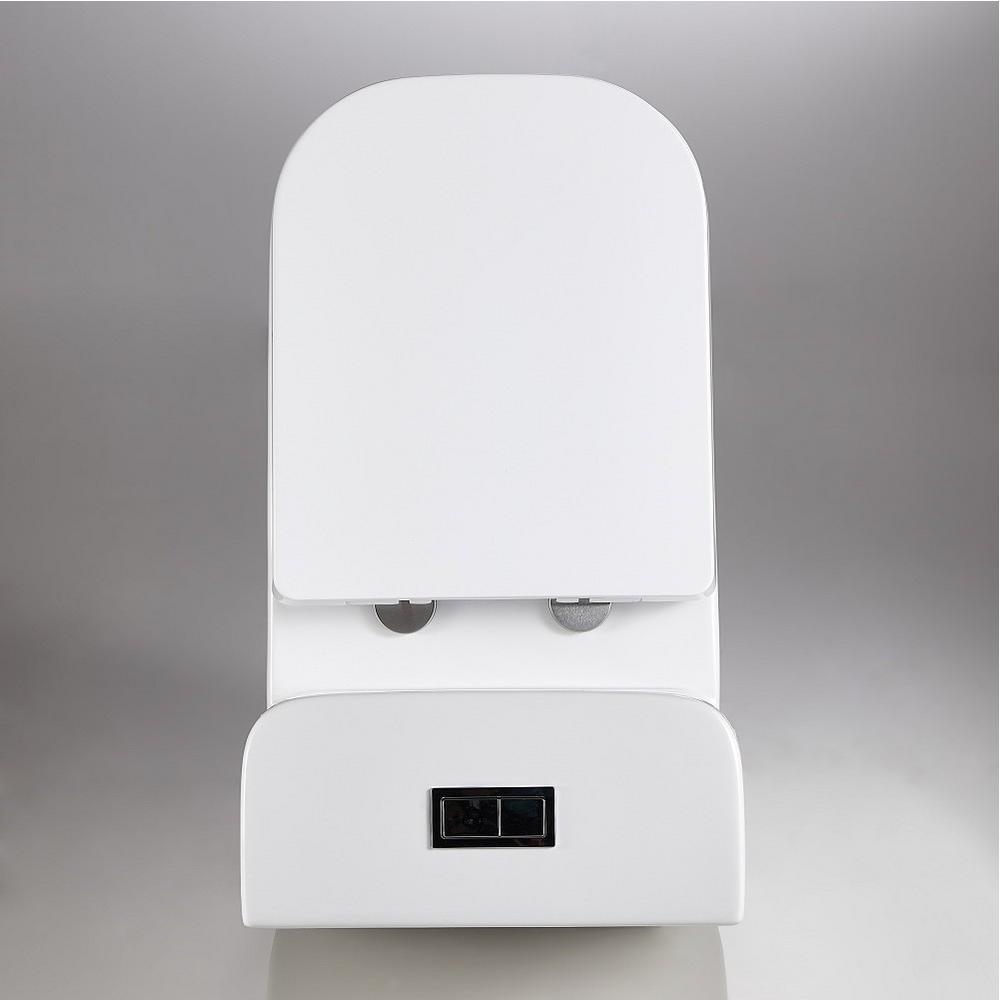 1-Piece 1.28 GPF Dual Flush Ceramic Square Elongated Toilet in White, Seat Included