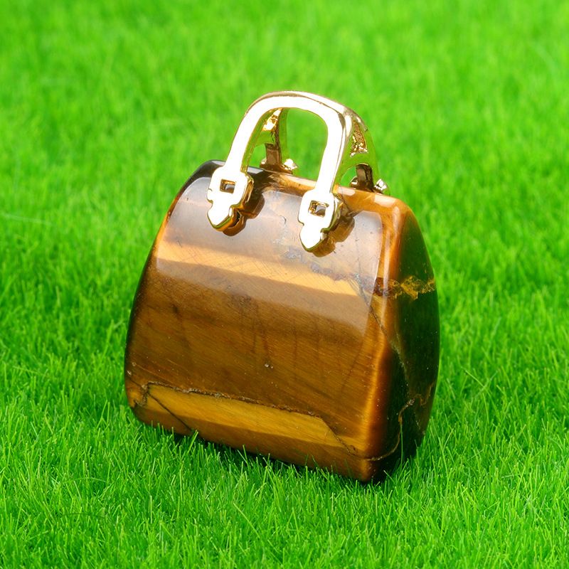 1710-Mini bolsa de pedra de cristal natural, pingente de ametista ins decoração de cristal em pó de vento criatividade