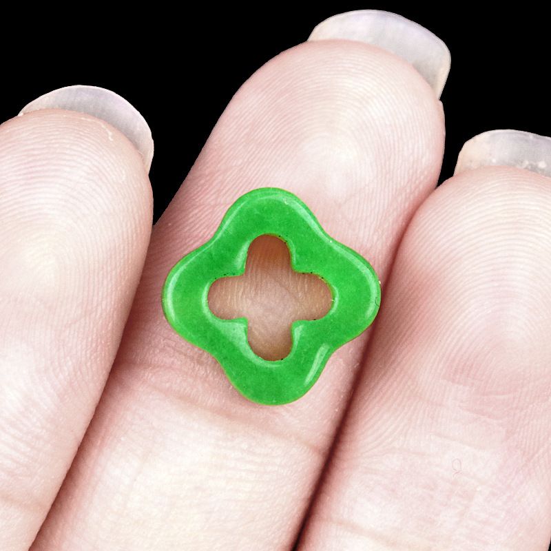 2054 - Contas de trevo de quatro folhas de cristal natural com ódio de quatro folhas, pingente, colar, pulseira e contas acessórias DIY