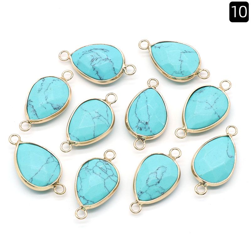 1376-Pingente de gota de água com bainha de cristal natural pendurado duplo com bainha de gota de água pingente de pulseira DIY colar material de jóias