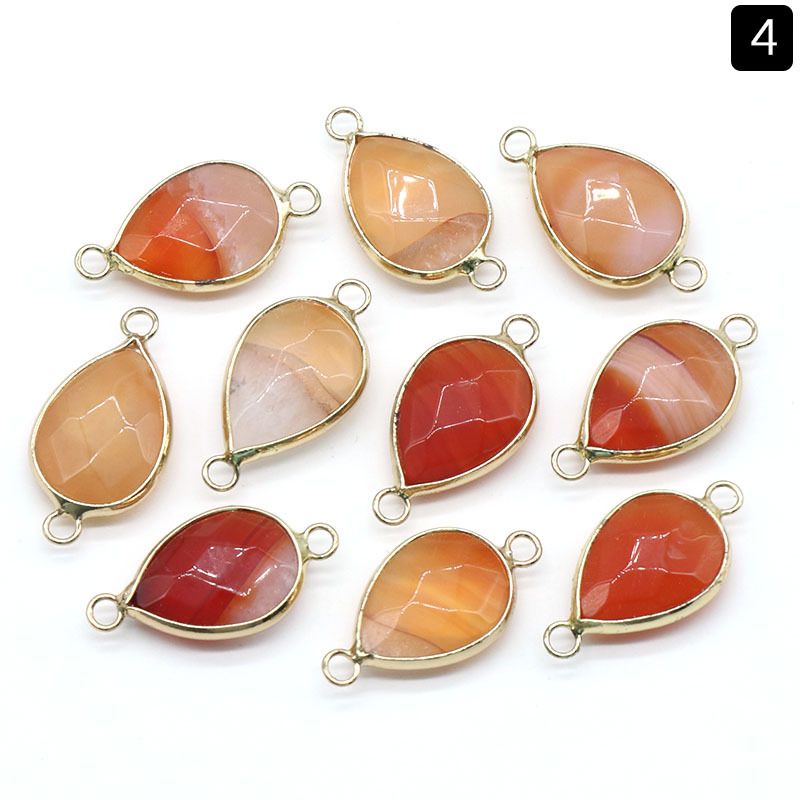 1376-Pingente de gota de água com bainha de cristal natural pendurado duplo com bainha de gota de água pingente de pulseira DIY colar material de jóias