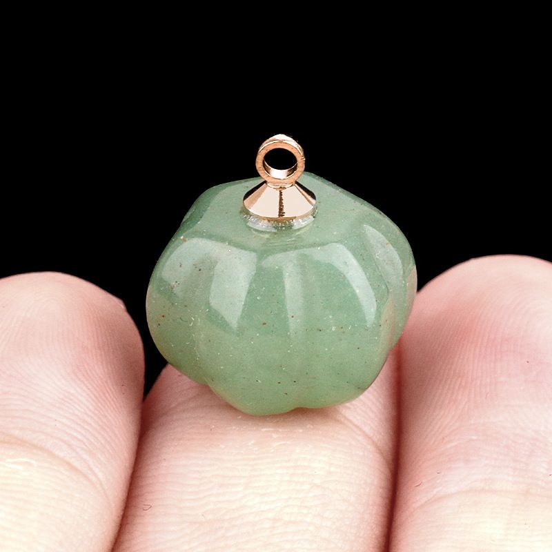 1639-10X13mm pingente de abóbora, meia pedra do tesouro de ágata de cristal abóbora gravada DIY material de jóias