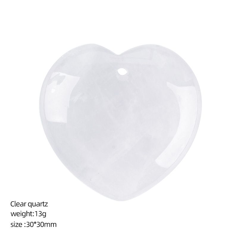 Pingente de amor de cristal natural perfurado de 30Mm, ágata gravada em forma de coração em pó de cristal de pêssego coração trançado colar acessórios
