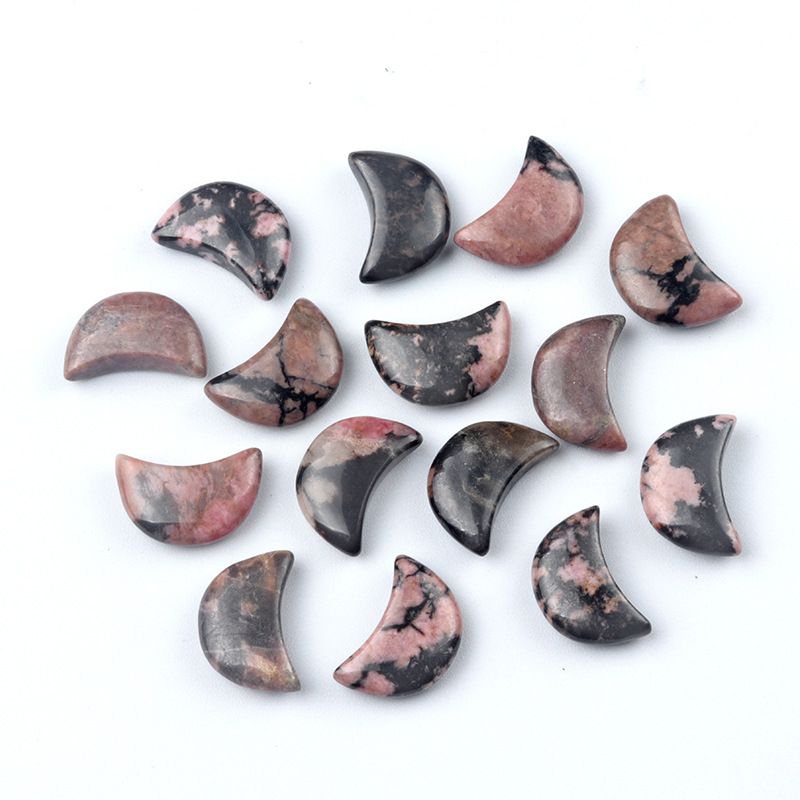1668-20Mm lua não porosa, ágata de cristal natural cabeça de pedra semipreciosa crescente DIY material de joalheria artesanal