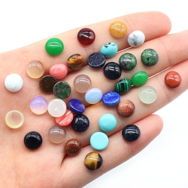 Superfície de anel redonda de 1247-8Mm, superfície de cristal natural única curva redonda geométrica DIY jóias incrustadas com acessórios de pedra solta