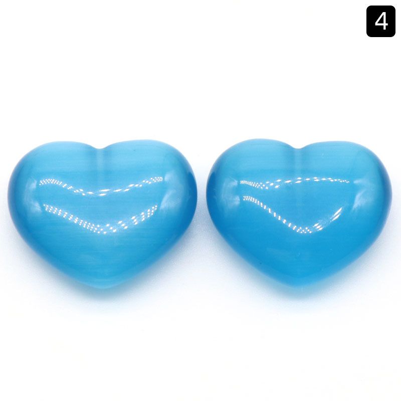 1258-Opala coração grande 30mm enfeite de pedra solto em forma de coração colorido pêssego alça de mão de doce DIY cor de jóias