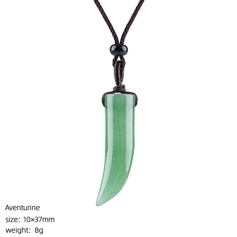 Colar de chili semiprecioso ajustável com chili de chili com chifre de cristal de cristal natural com chifre vintage unissexo