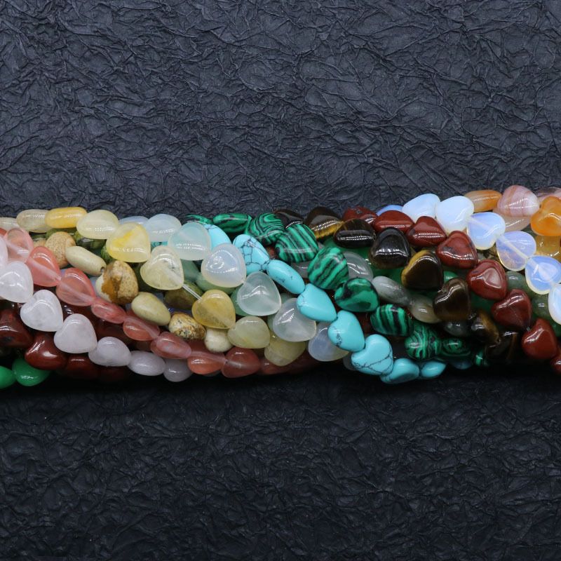 10Mm contas de amor, contas soltas de pedra semi-preciosa de ágata de cristal pulseira DIY colar brincos acessórios de jóias material