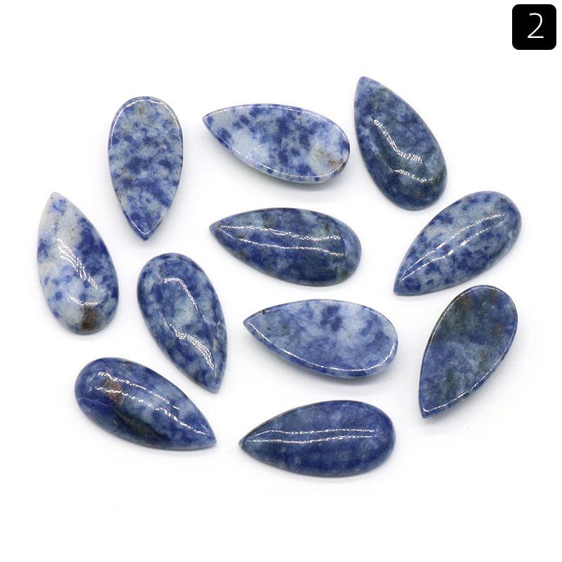 Superfície de anel de gota de água de 1485-15X30mm, cristal natural única superfície curva geométrica DIY jóias incrustadas com acessórios de pedra solta