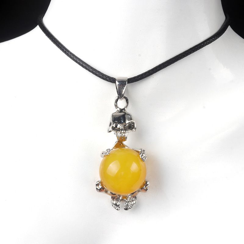 1713-16Mm cristal ágata bola de pedra crânio homem colar pingente, Páscoa Europa e América