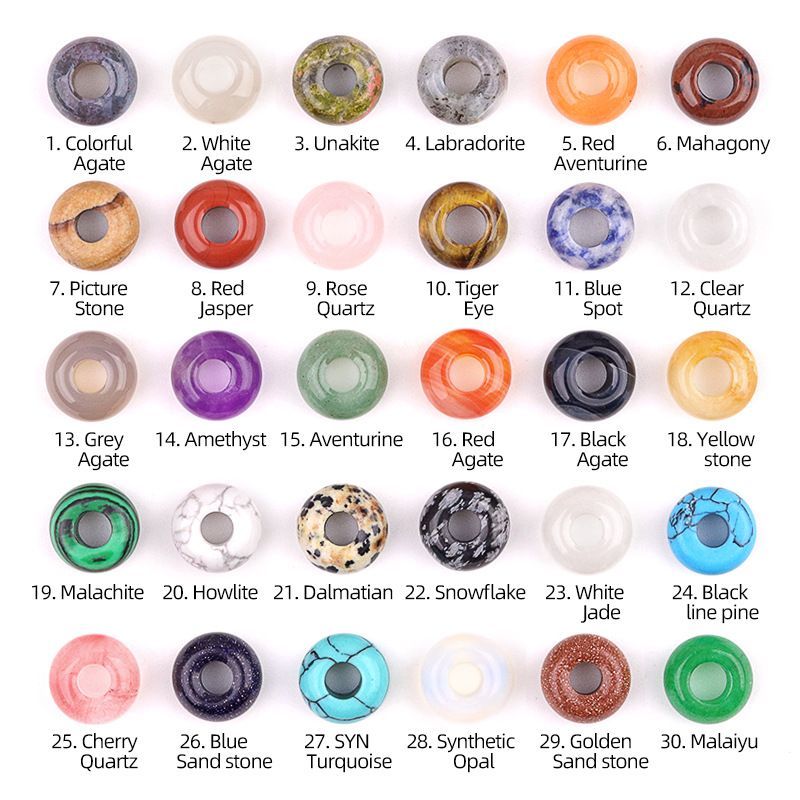 325-Grânulos de orifícios grandes 8 * 14mm de cristal de ábaco de ágata material de acessórios tecidos à mão DIY
