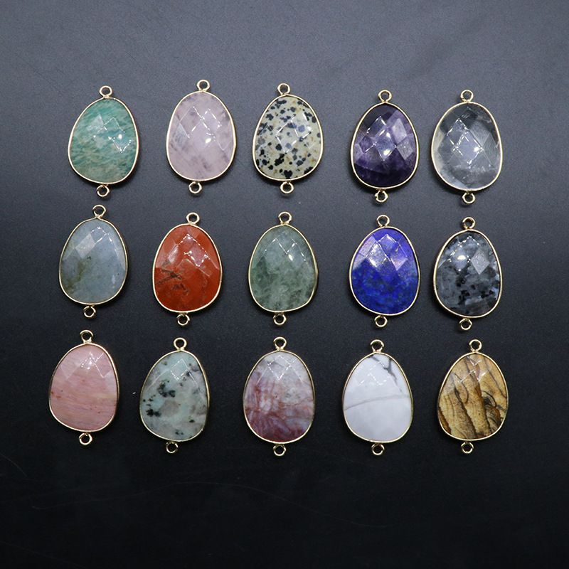Pingente binaural de bainha de jade de ágata de cristal, pó de ametista, lápis-lazúli de cristal, acessórios para joias