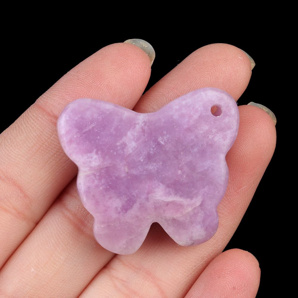 1791 - 30 × 35 mm grande pingente de borboleta, pedra de ágata de cristal natural, enfeite de mesa de borboleta esculpida