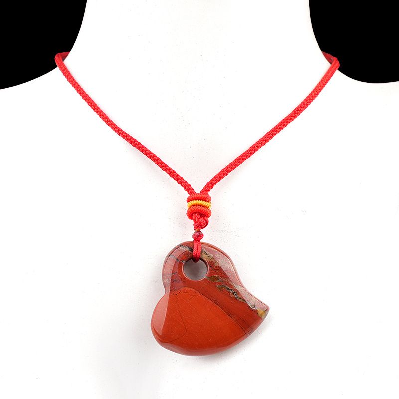 2334-Colar de coração de pêssego de ágata de cristal natural 30mm torto pingente de coração de pêssego pingente de jóias DIY