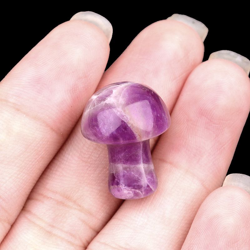 883-Amethyst agate stone mini 2cm pequeno cogumelo DIY micro paisagem Mori paisagismo jardim flor vaso decoração