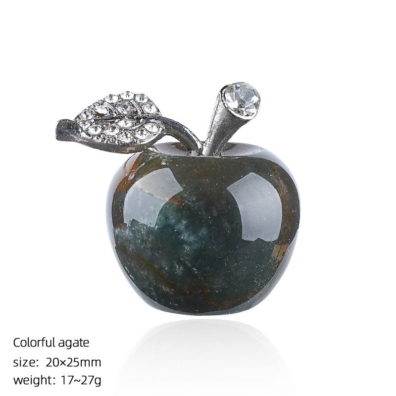 25Mm maçã de cristal natural transfronteiriça Véspera de Natal Presente de Natal enfeite de decoração de casa jade ágata maçã