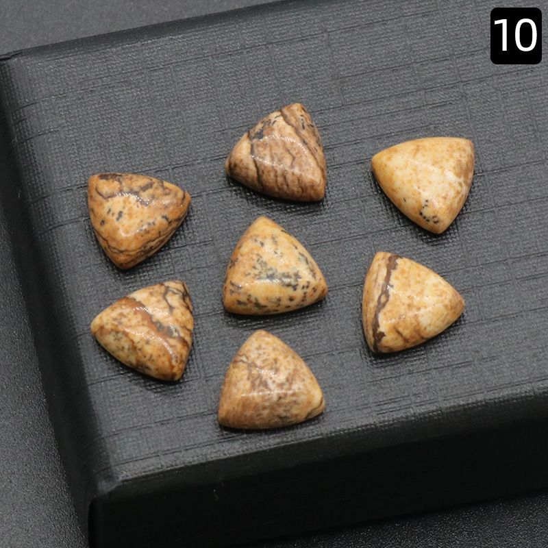 Superfície de anel triangular de 1226-10Mm, pedra de cristal natural única superfície curva triangular DIY jóias incrustadas com acessórios de pedra solta
