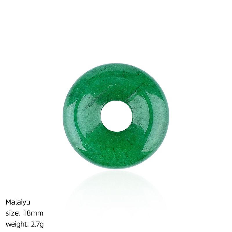 18Mm fivela de segurança de pedra natural pingente grande buraco redondo ágata nostálgico acessórios de jóias de cristal ametista fivela de segurança