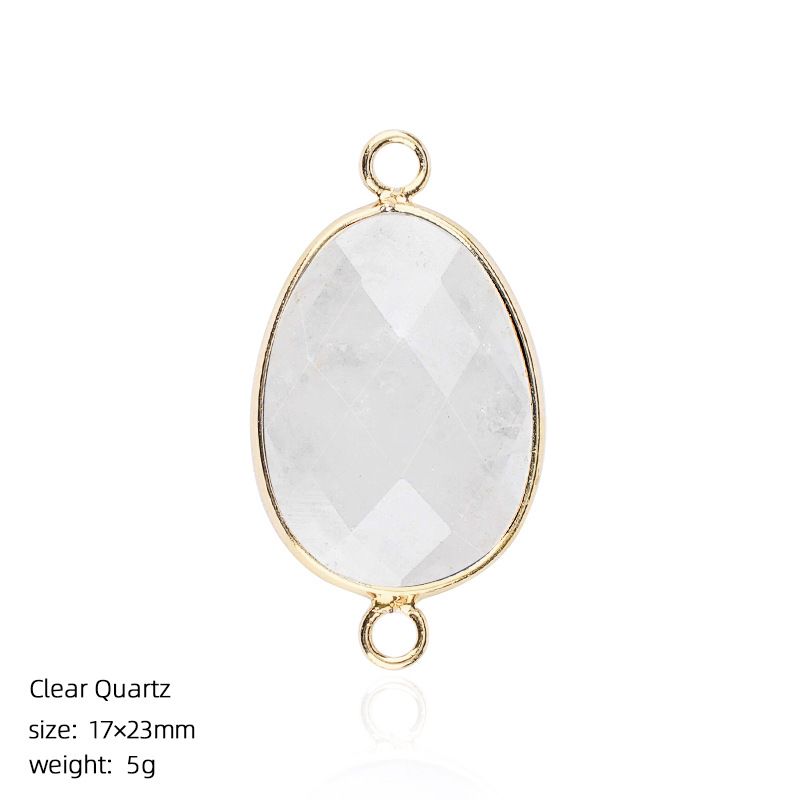 1640 Pingente de pedra semipreciosa de corte de bainha, pulseira de cristal natural artesanal DIY colar de jóias acessórios de conector de suspensão dupla