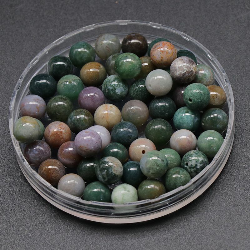Contas de meio orifício de 1600-8mm, contas redondas de meio orifício de ágata de cristal natural, contas soltas Brincos de viga DIY acessórios de incrustação