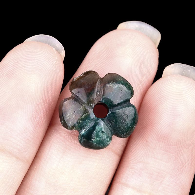 2057-Ágata de ametista natural 14mm flor de ameixa contas soltas DIY pulseira de flor frisada colar acessórios