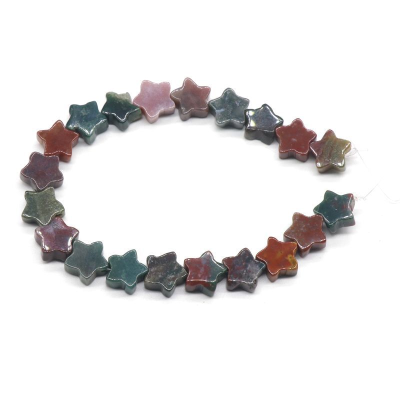 254-Cristal em pó estrela de cinco pontas, estrela de ágata contas soltas DIY pulseira de pedra natural artesanal brincos acessórios de jóias materiais