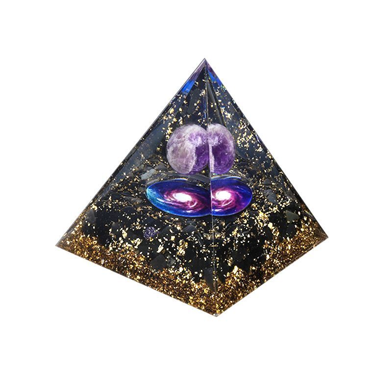 Pirâmide de cristal de venda quente novo criativo casa desktop artesanal Epóxi degaussing cristal bola pirâmide ornamento
