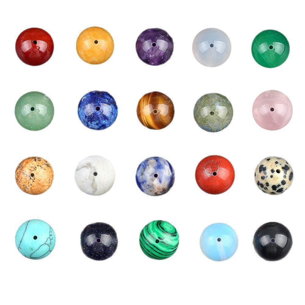 Contas de meio buraco de 1929-12Mm, contas redondas de meio buraco de ágata de cristal contas soltas Brincos de viga DIY acessórios de incrustação Contas de Buda