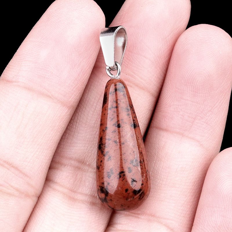 1462-25Mm pingente longo de gota de água, pedra semi-preciosa natural pingente longo de gota de água brincos DIY colar acessórios de jóias