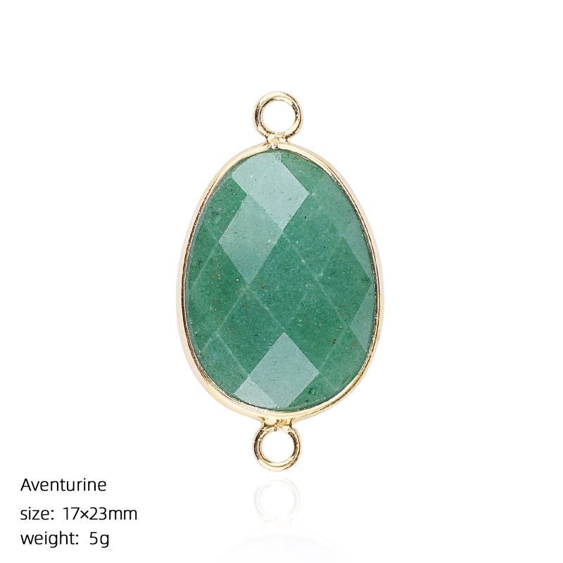 1640 Pingente de pedra semipreciosa de corte de bainha, pulseira de cristal natural artesanal DIY colar de jóias acessórios de conector de suspensão dupla